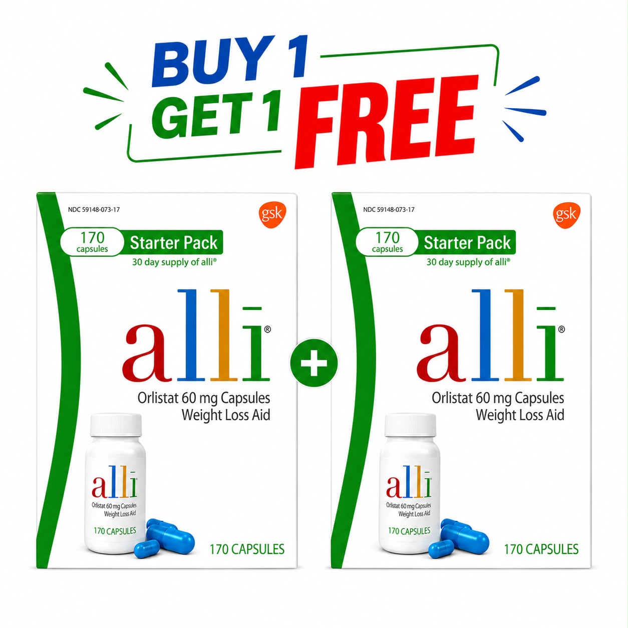 alli Orlistat 60 mg Weight Loss Aid – 170 Capsules