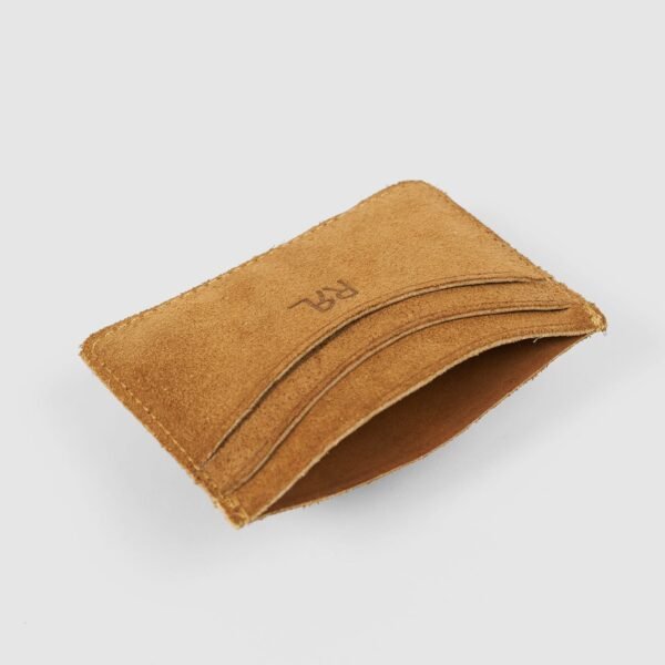 Suede Card Holder – Tan